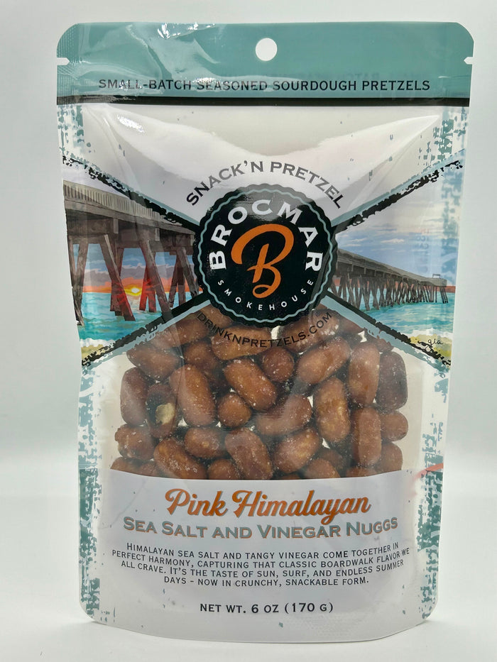 Pink Himalayan sea salt and vinegar twice-baked sourdough pretzel pieces — Brocmar Smokehouse small batch snack