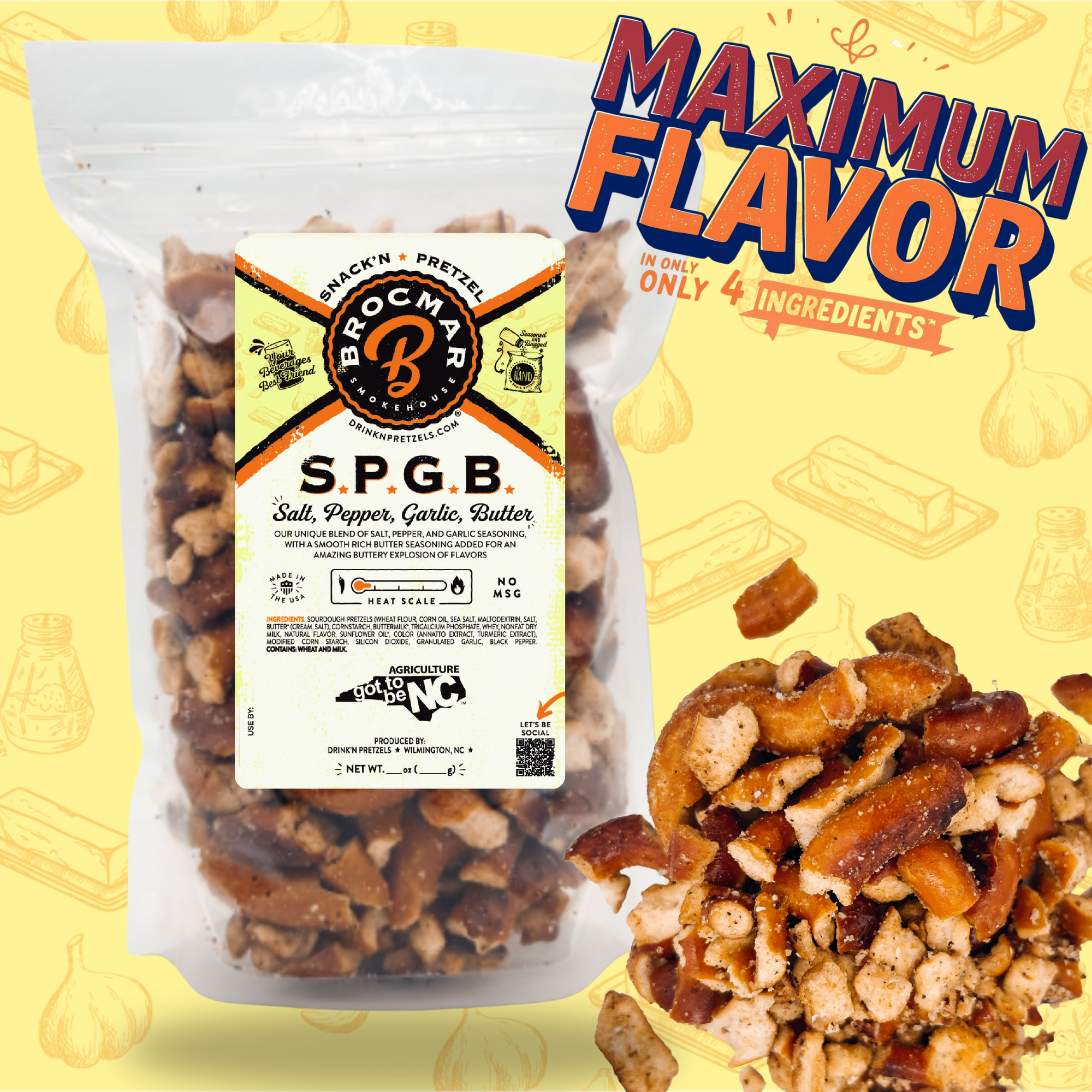 🎁 S.P.G.B (Salt, Pepper, Garlic Butter) Hard Sourdough Drink'N Pretzel Pieces (100% off)