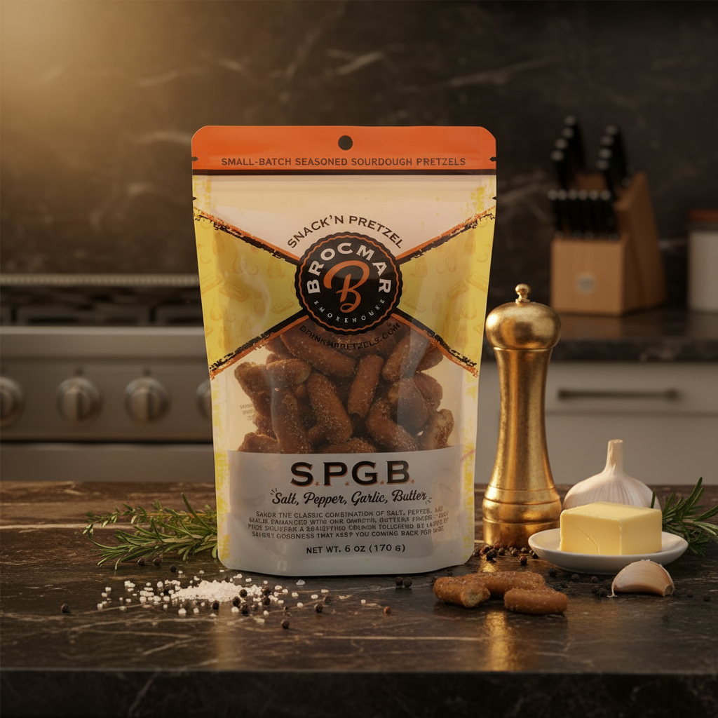 S.P.G.B (Salt, Pepper, Garlic Butter) Hard Sourdough Drink'N Pretzel Pieces